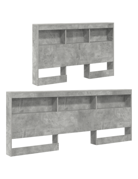 Testata contenitore Grigio cemento 120 cm Legno multistrato