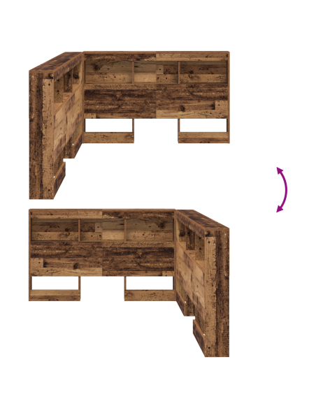 Testata contenitore Legno vecchio 207,5 x 137,5 x 76,5 cm