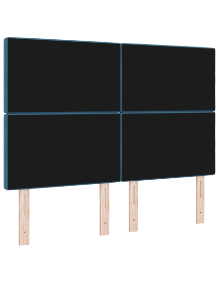 Testiera con testiera Blu Scuro 144 cm Pelle Sintetica