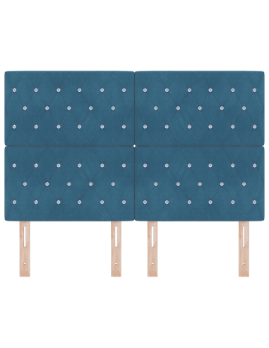 Testiera con testiera Blu Scuro 144 cm Pelle Sintetica