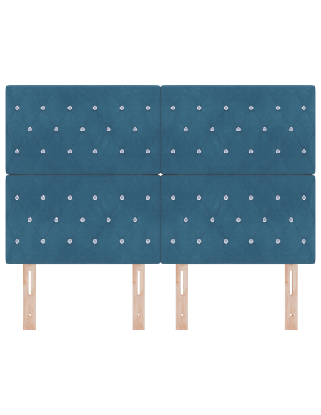 Testiera con testiera Blu Scuro 144 cm Pelle Sintetica