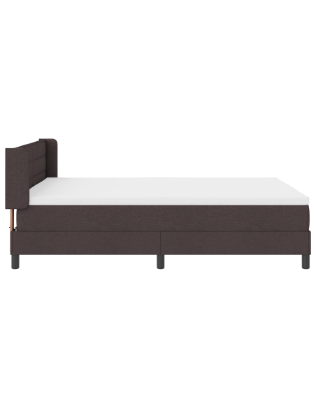 Letto a molle Marrone Scuro 140 x 190 cm Tessuto e Schiuma