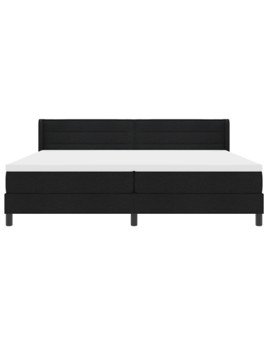 Letto a molle con materasso Nero 200 x 200 cm Poliestere