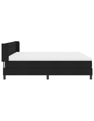 Letto a molle con materasso Nero 200 x 200 cm Poliestere
