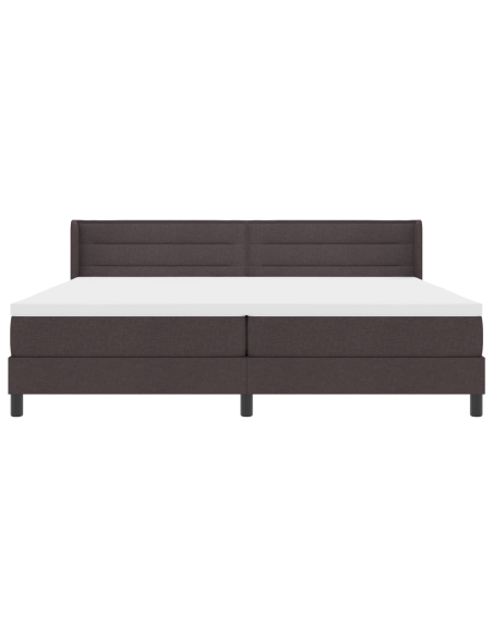 Letto a molle Marrone Scuro 200 x 200 cm Tessuto e Schiuma