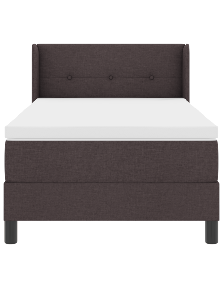 Letto a molle Marrone Scuro 100 x 200 cm Tessuto e Schiuma