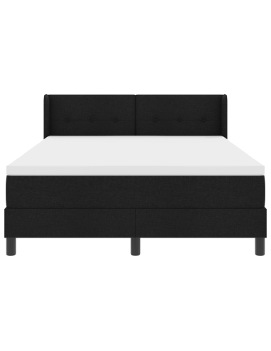 Letto a molle con materasso Nero 200 x 140 cm Poliestere