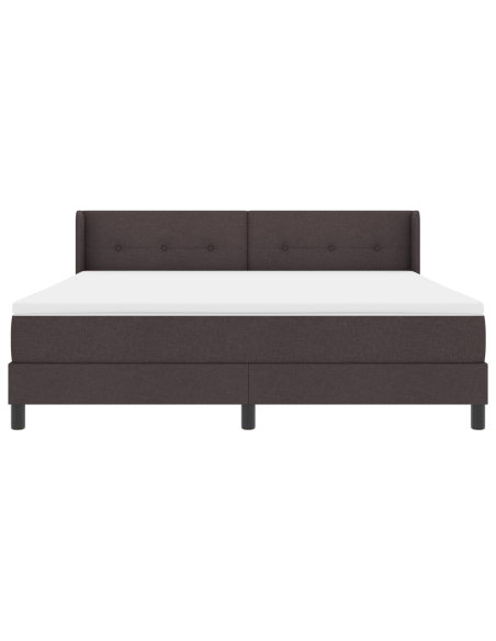 Letto a molle con testiera Marrone Scuro 180 x 200 cm
