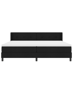 Letto a molle con materasso Nero 200 x 200 cm Poliestere 2