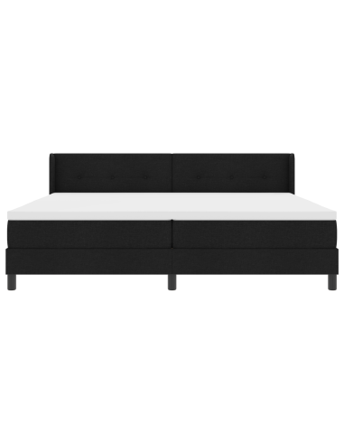 Letto a molle con materasso Nero 200 x 200 cm Poliestere