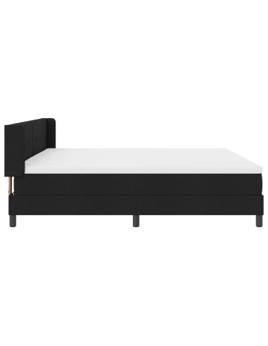 Letto a molle con materasso Nero 200 x 200 cm Poliestere