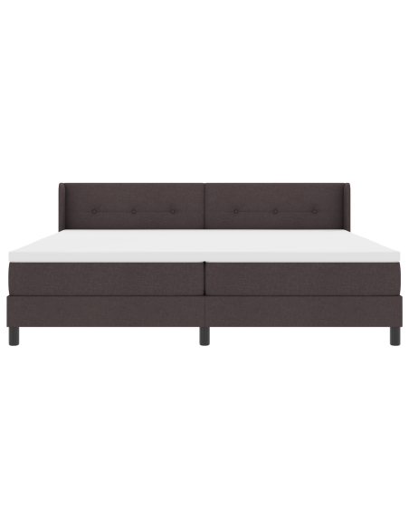 Letto a molle Marrone Scuro 200 x 200 cm Tessuto e Schiuma