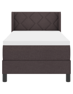 Letto a molle con testiera Marrone Scuro 200 x 80 cm Poliestere 2