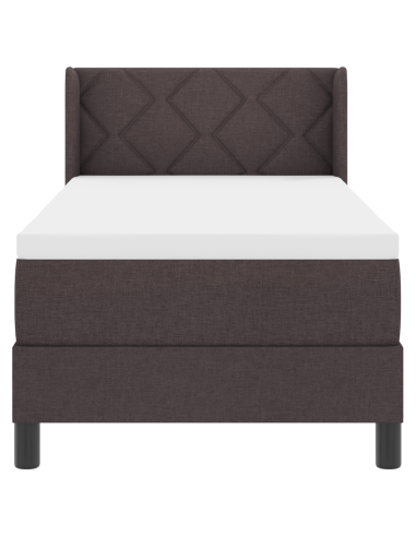 Letto a molle con testiera Marrone Scuro 200 x 80 cm Poliestere