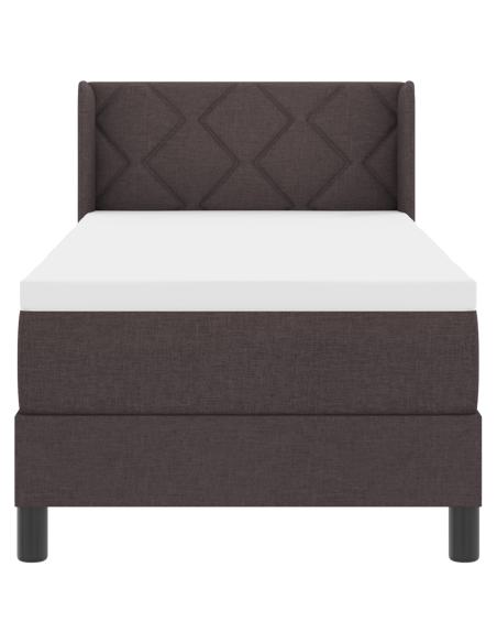 Letto a molle con testiera Marrone Scuro 200 x 80 cm Poliestere