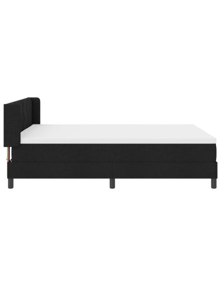 Letto a molle con testiera Nero 140 x 200 cm Tessuto e Schiuma