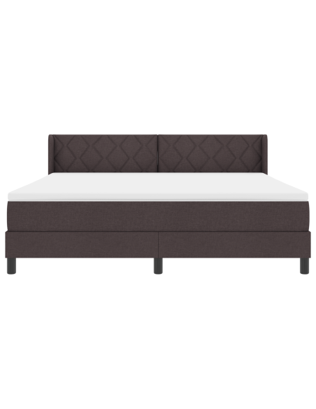 Letto a molle Marrone Scuro 180 x 200 cm Tessuto e Schiuma
