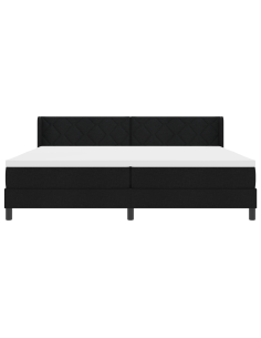 Letto a molle con materasso Nero 200 x 200 cm Poliestere 2