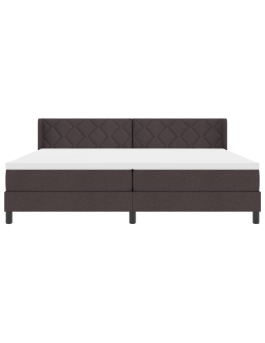 Letto a molle Marrone Scuro 200 x 200 cm Poliestere