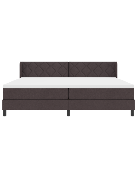 Letto a molle Marrone Scuro 200 x 200 cm Tessuto e Schiuma