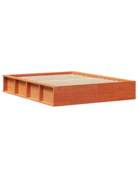 Struttura del letto Cera marrone 135 x 190 cm