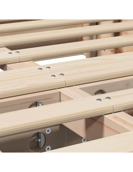 Struttura del letto Marrone 120 x 190 cm Pino massello