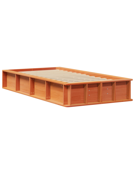 Struttura del letto Cera marrone 100 x 200 cm legno