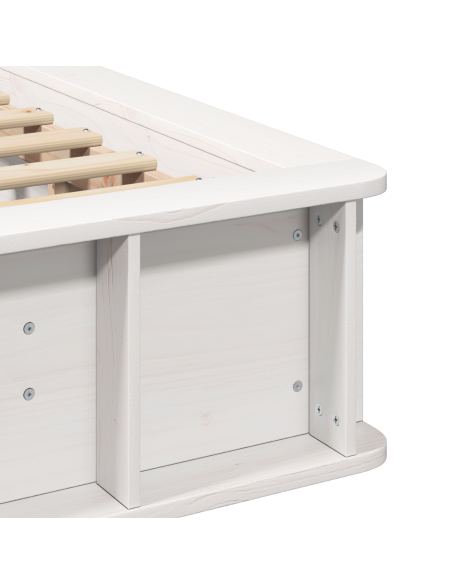 Struttura del letto con archiviazione Bianco 80 x 200 cm legno