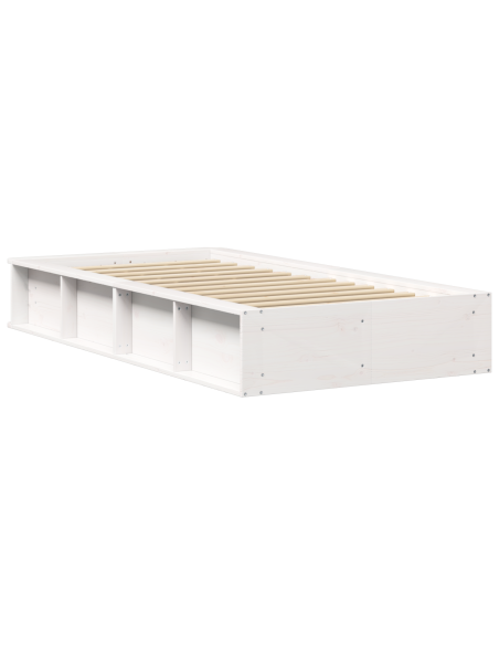Struttura del letto con archiviazione Bianco 80 x 200 cm legno