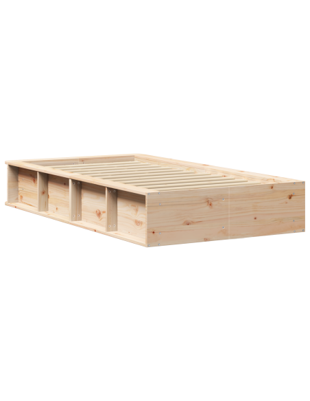 Struttura del letto con archiviazione Marrone 90 x 190 cm legno