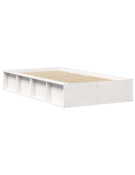 Struttura del letto con archiviazione Bianco 90 x 190 cm legno
