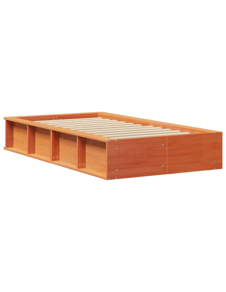 Struttura del letto Cera marrone 90 x 190 cm Legno massello