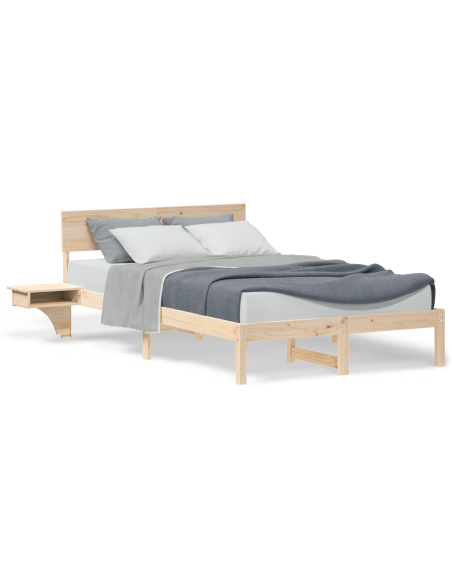 Rete letto con comodini con testiera Marrone 135 x 190 cm