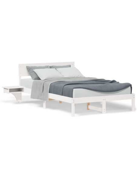 Struttura del letto Bianco 135 x 190 cm Pino massello