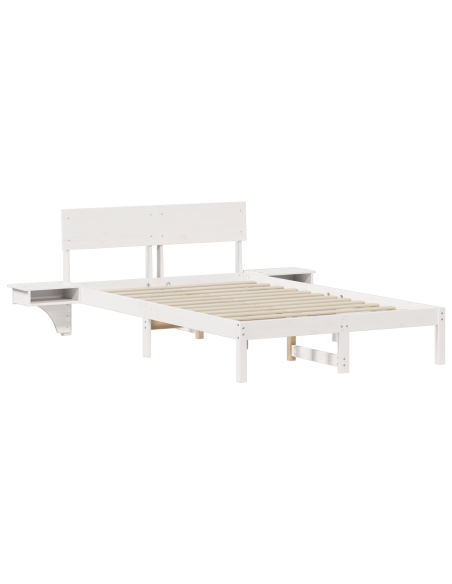 Struttura del letto Bianco 135 x 190 cm Pino massello