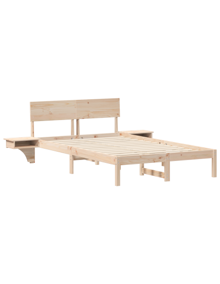 Rete letto con comodini con testiera Marrone 120 x 190 cm