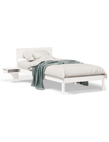 Rete letto con comodini con testiera Bianco 80 x 200 cm
