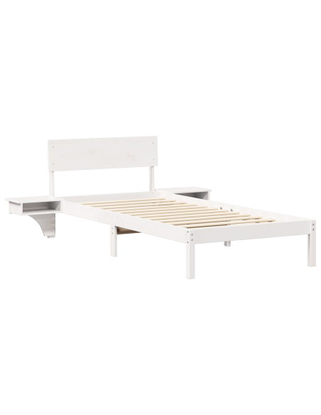 Rete letto con comodini con testiera Bianco 80 x 200 cm