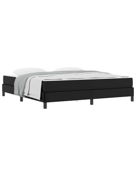 Letto Altro Nero 180 x 200 cm Pelle sintetica
