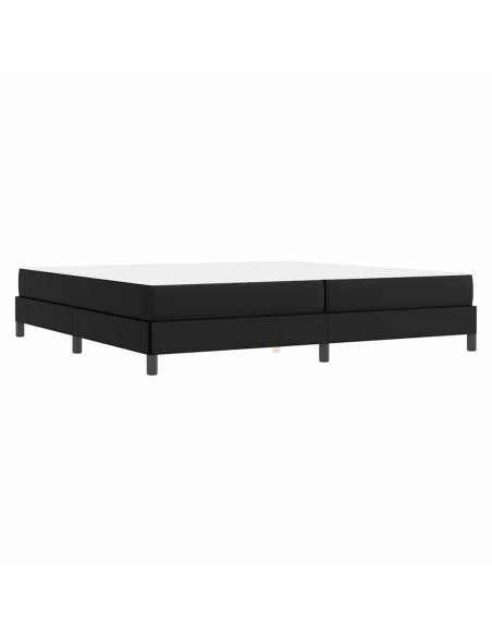 Letto Altro Nero 200 x 200 cm Pelle sintetica