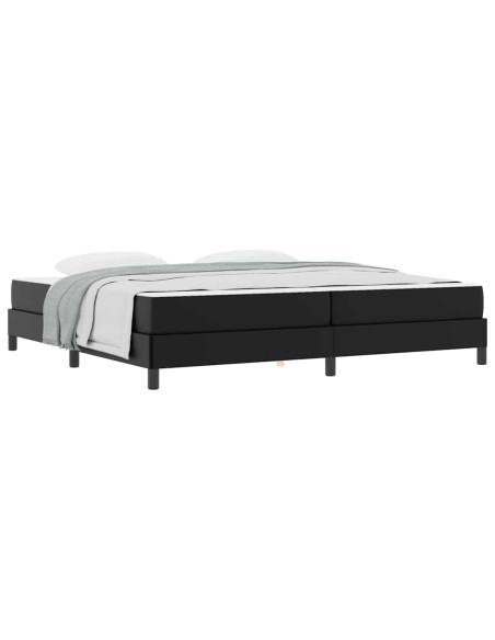 Letto Altro Nero 200 x 200 cm Pelle sintetica