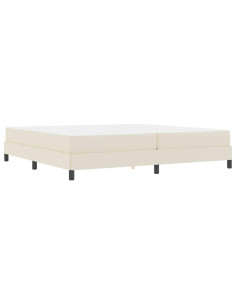 Struttura del letto con materasso Crema 200 x 200 cm Tessuto 2