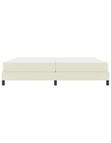 Struttura del letto con materasso Crema 200 x 200 cm Tessuto