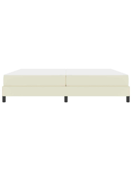 Struttura del letto con materasso Crema 200 x 200 cm Tessuto