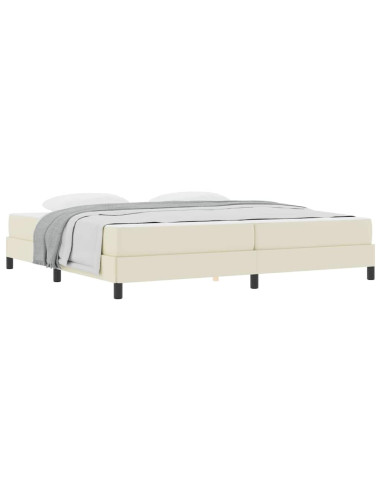Struttura del letto con materasso Crema 200 x 200 cm Tessuto