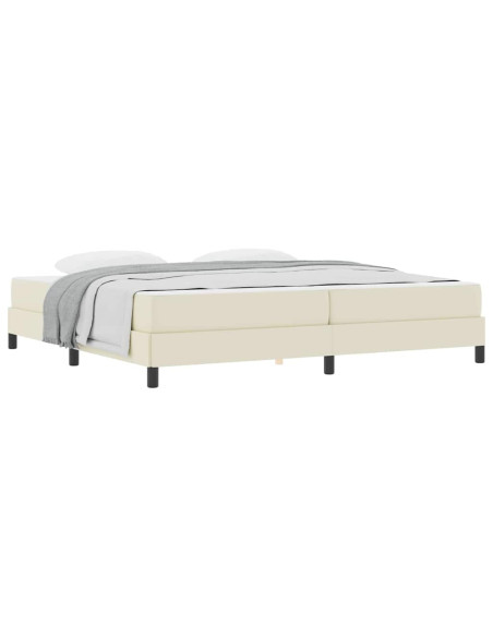 Struttura del letto con materasso Crema 200 x 200 cm Tessuto