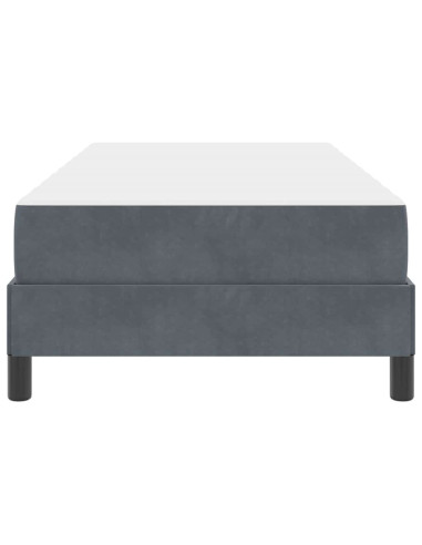 Letto a molle con materasso Grigio scuro 90 x 190 cm Tessuto