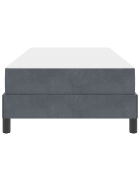 Letto a molle con materasso Grigio scuro 90 x 190 cm Tessuto