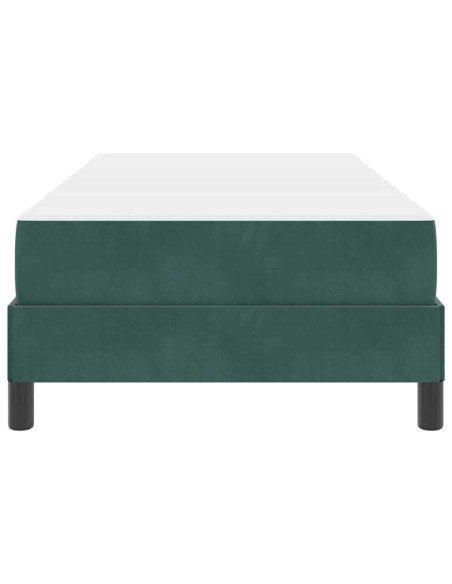Letto a molle con materasso Verde Scuro 90 x 190 cm Tessuto