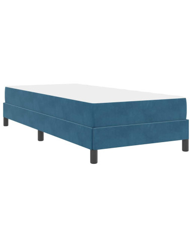 Letto a molle con materasso Blu Scuro 90 x 190 cm Tessuto